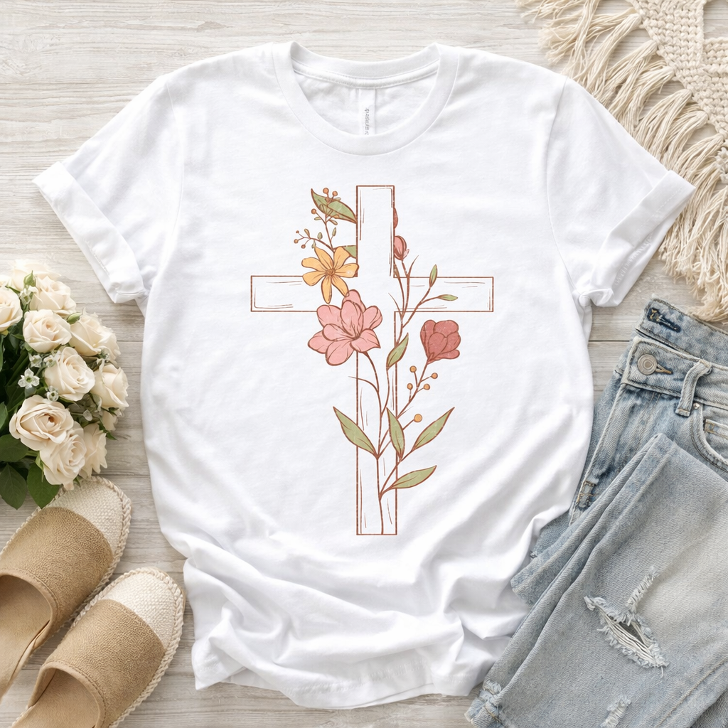Floral Cross T-Shirt